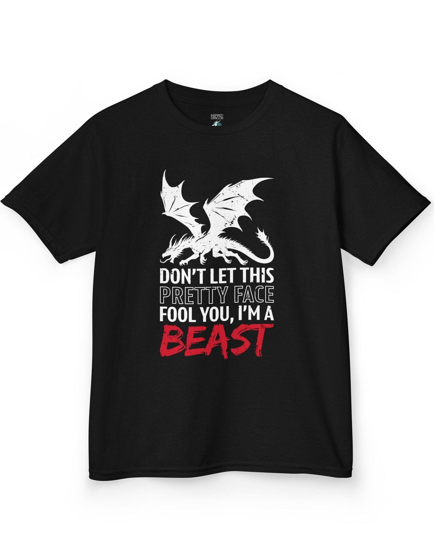 I'm a Beast shirt in black featuring a distressed dragon graphic with bold lettering.